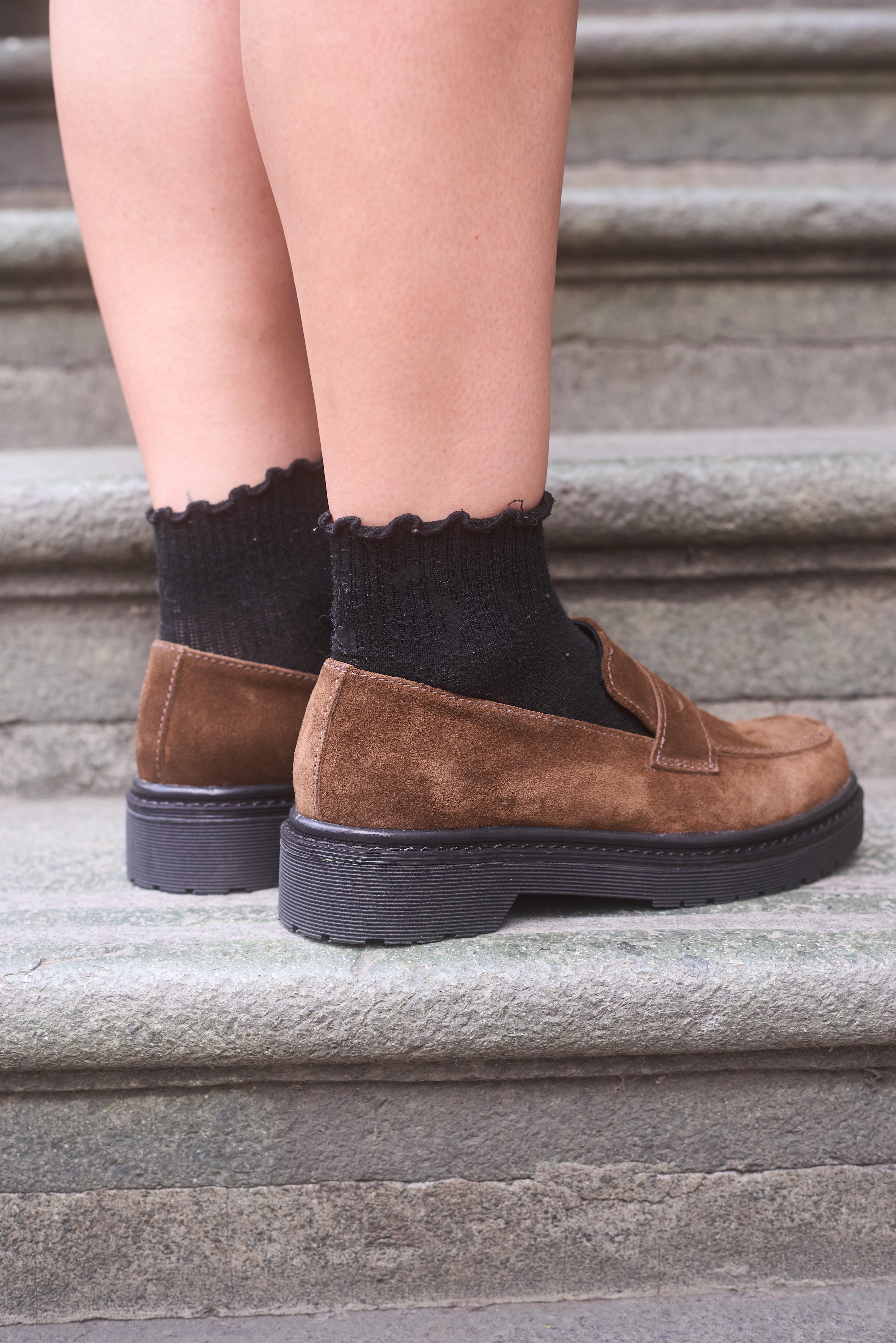 Mocasin Flat - Renobuck Chocolate - AX