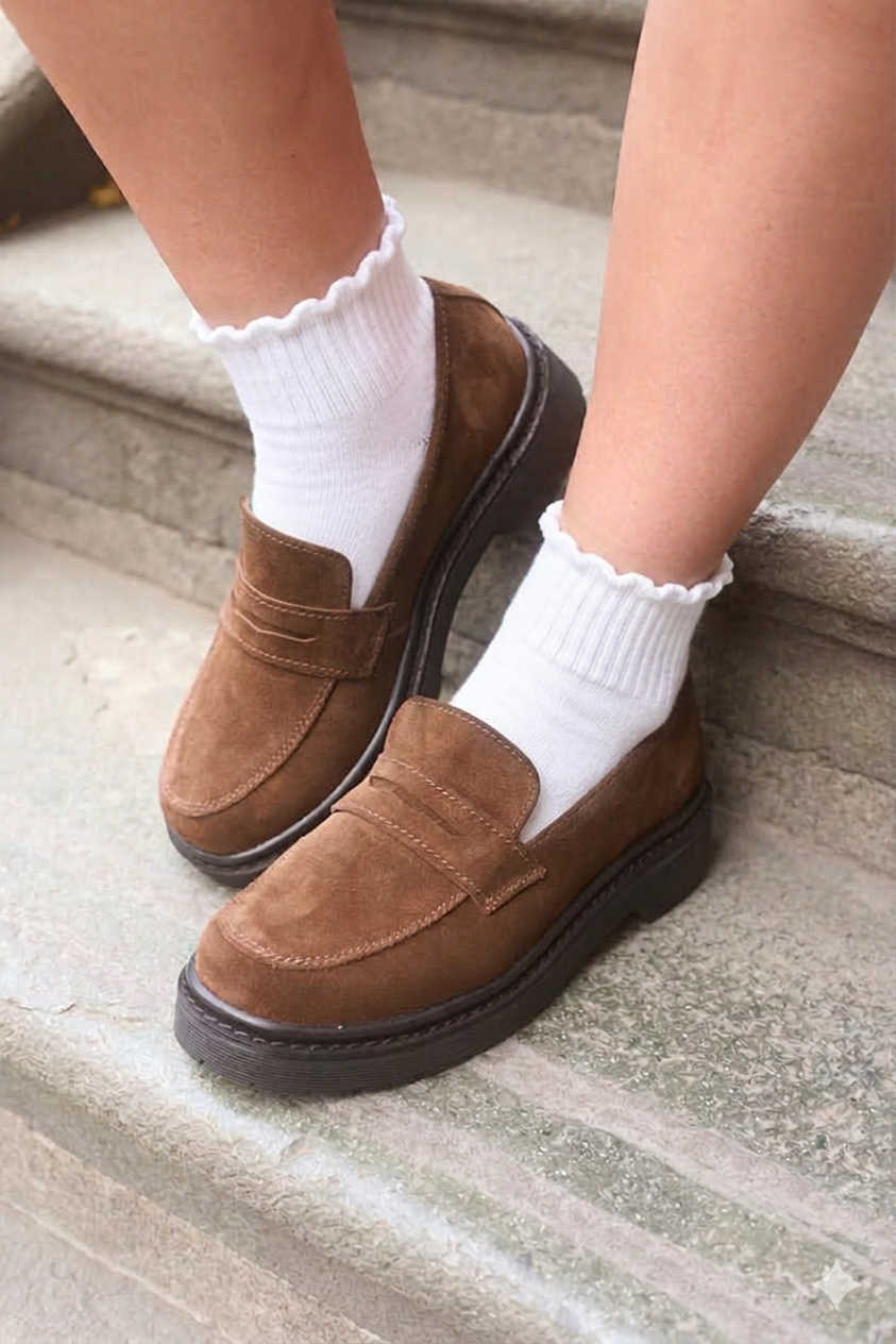 Mocasin Flat - Renobuck Chocolate - AX