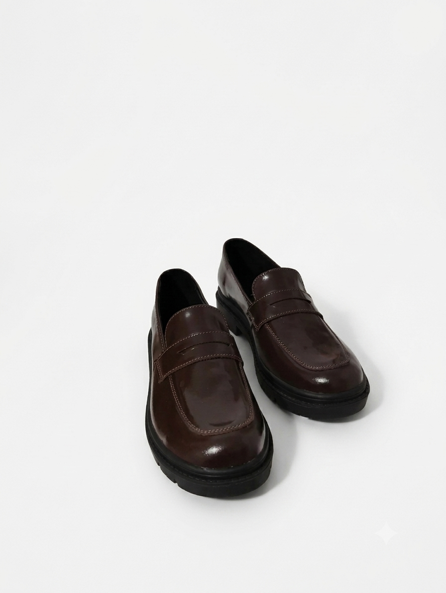 Mocasín flat Charol Coffee - REMATE