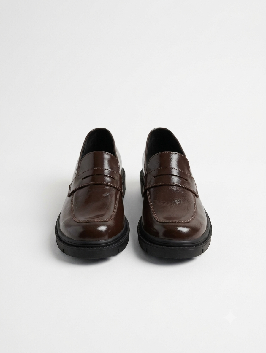 Mocasín flat Charol Coffee - REMATE